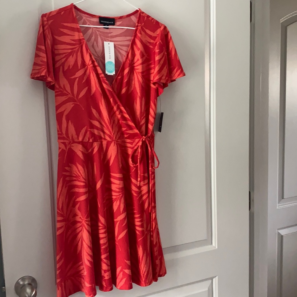 Fortune + Ivy Kegan faux wrap knit dress M